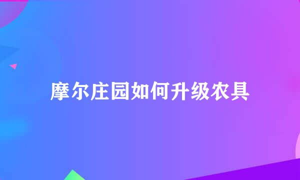 摩尔庄园如何升级农具