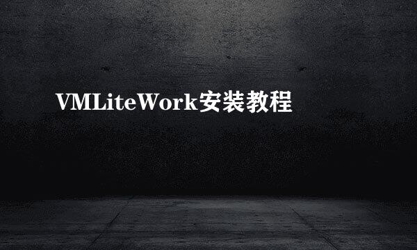 VMLiteWork安装教程