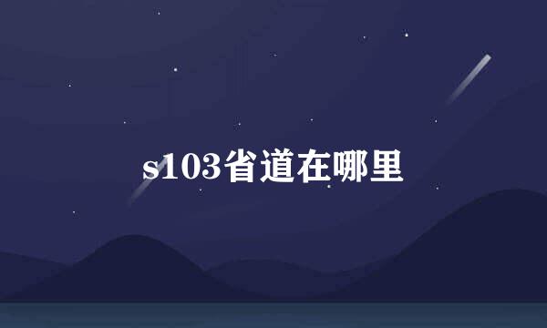 s103省道在哪里