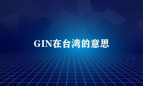 GIN在台湾的意思