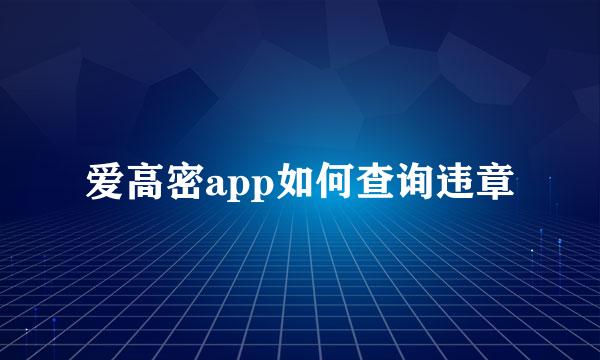 爱高密app如何查询违章