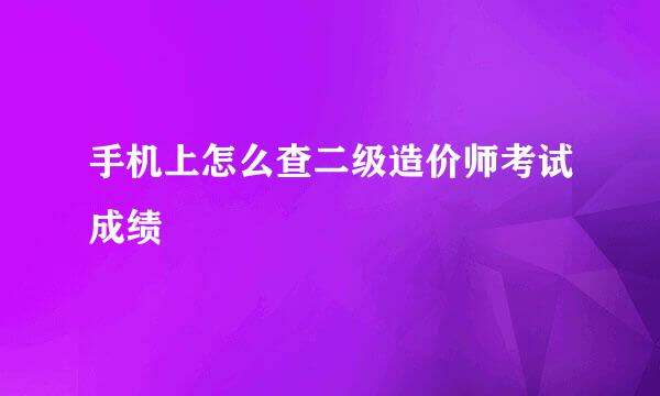 手机上怎么查二级造价师考试成绩