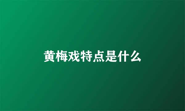 黄梅戏特点是什么