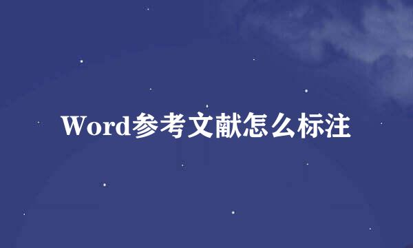 Word参考文献怎么标注