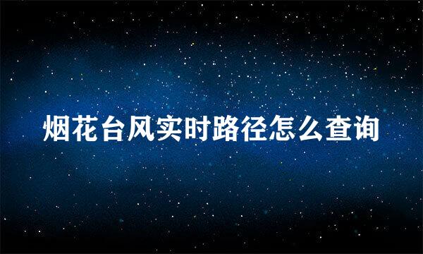 烟花台风实时路径怎么查询