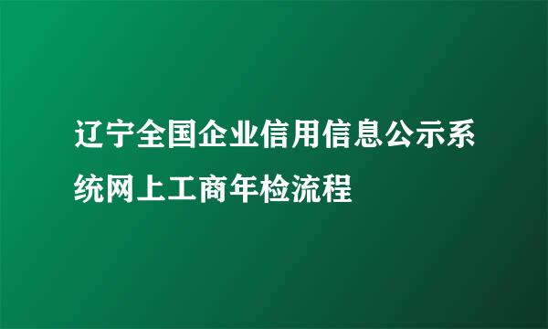 辽宁全国企业信用信息公示系统网上工商年检流程