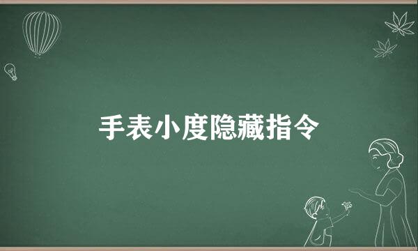 手表小度隐藏指令