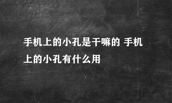 手机上的小孔是干嘛的 手机上的小孔有什么用