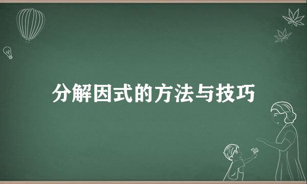 分解因式的方法与技巧