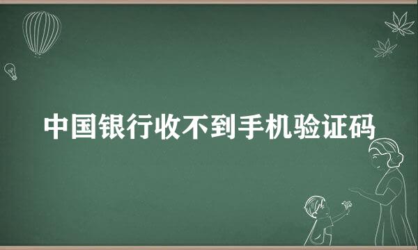 中国银行收不到手机验证码