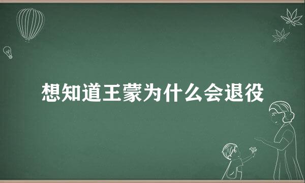 想知道王蒙为什么会退役