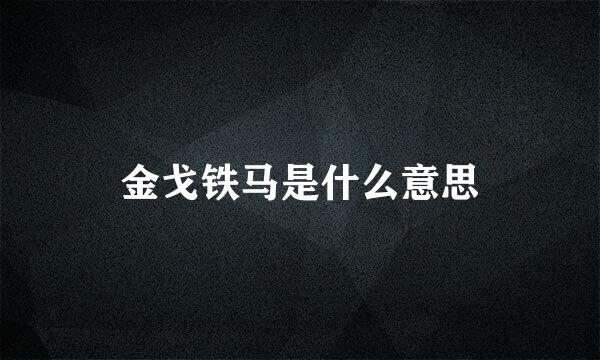 金戈铁马是什么意思