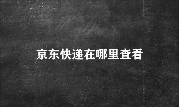 京东快递在哪里查看