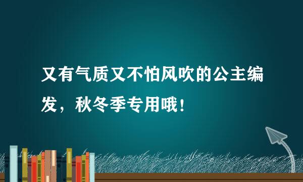 又有气质又不怕风吹的公主编发，秋冬季专用哦！