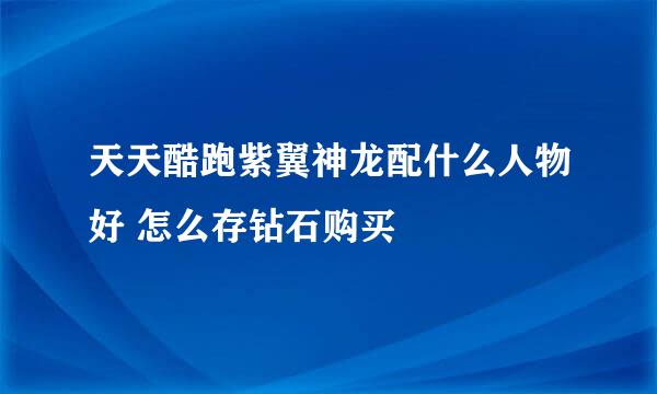 天天酷跑紫翼神龙配什么人物好 怎么存钻石购买