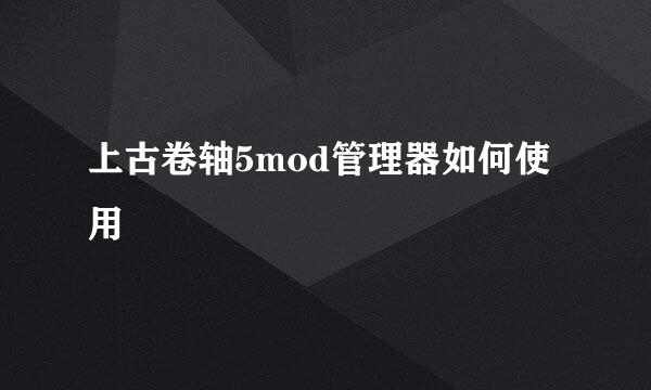 上古卷轴5mod管理器如何使用