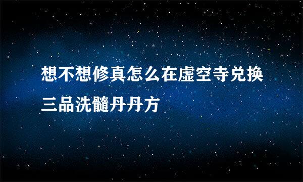 想不想修真怎么在虚空寺兑换三品洗髓丹丹方