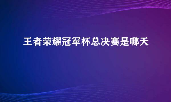 王者荣耀冠军杯总决赛是哪天