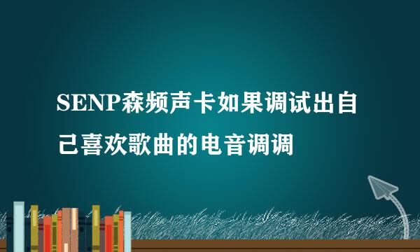 SENP森频声卡如果调试出自己喜欢歌曲的电音调调