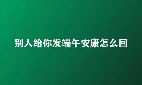 别人给你发端午安康怎么回