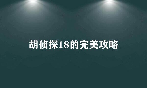 胡侦探18的完美攻略