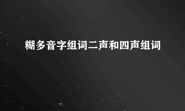 糊多音字组词二声和四声组词