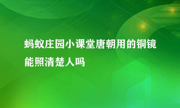 蚂蚁庄园小课堂唐朝用的铜镜能照清楚人吗