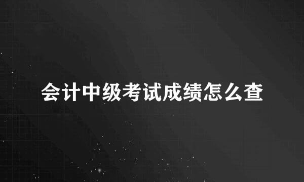 会计中级考试成绩怎么查