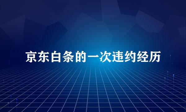 京东白条的一次违约经历