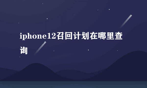 iphone12召回计划在哪里查询