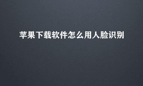 苹果下载软件怎么用人脸识别