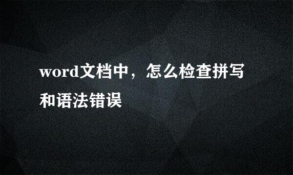 word文档中，怎么检查拼写和语法错误