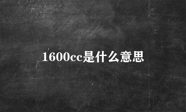 1600cc是什么意思