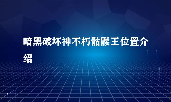 暗黑破坏神不朽骷髅王位置介绍