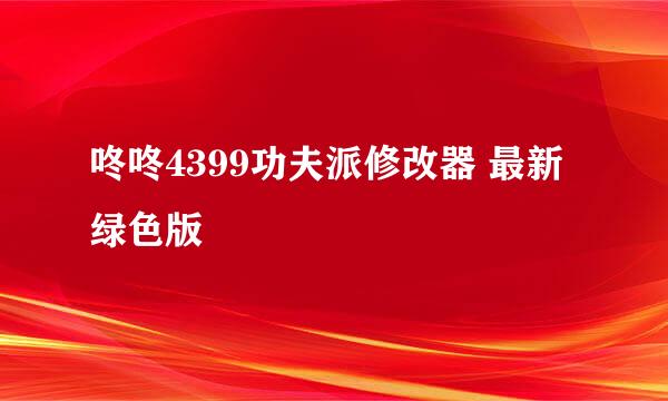 咚咚4399功夫派修改器 最新 绿色版