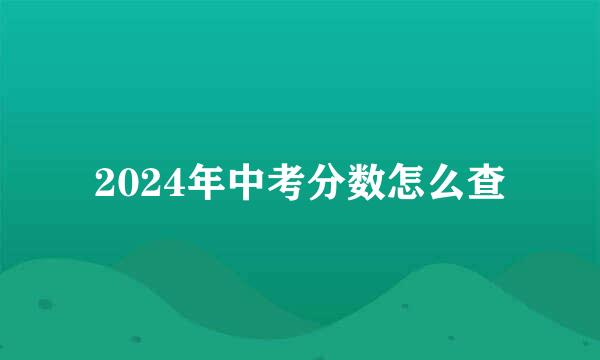 2024年中考分数怎么查