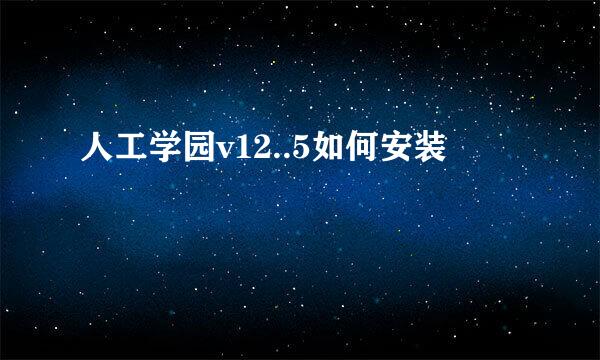 人工学园v12..5如何安装