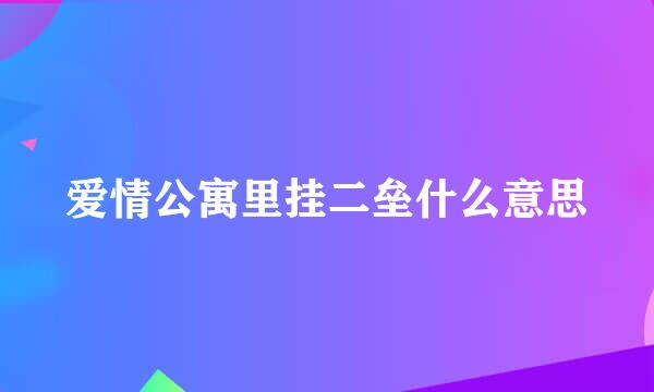 爱情公寓里挂二垒什么意思