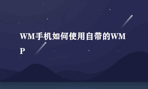 WM手机如何使用自带的WMP