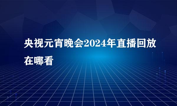 央视元宵晚会2024年直播回放在哪看