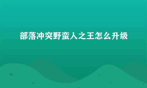 部落冲突野蛮人之王怎么升级