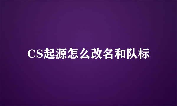 CS起源怎么改名和队标