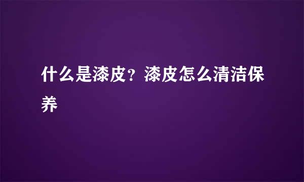 什么是漆皮？漆皮怎么清洁保养