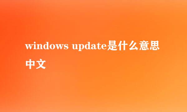 windows update是什么意思中文