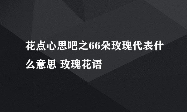 花点心思吧之66朵玫瑰代表什么意思 玫瑰花语