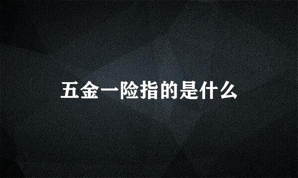 五金一险指的是什么