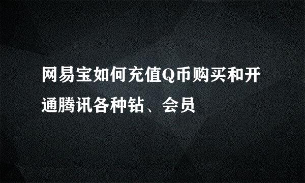 网易宝如何充值Q币购买和开通腾讯各种钻、会员