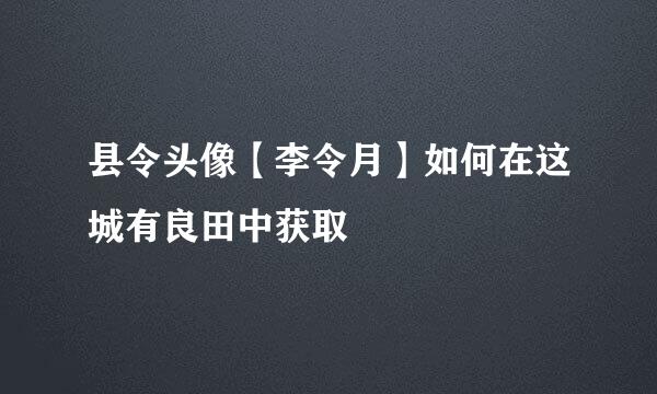 县令头像【李令月】如何在这城有良田中获取