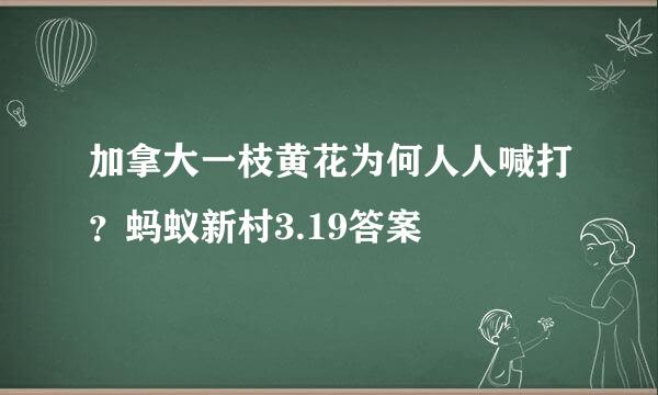 加拿大一枝黄花为何人人喊打？蚂蚁新村3.19答案