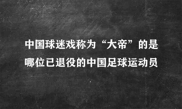 中国球迷戏称为“大帝”的是哪位已退役的中国足球运动员